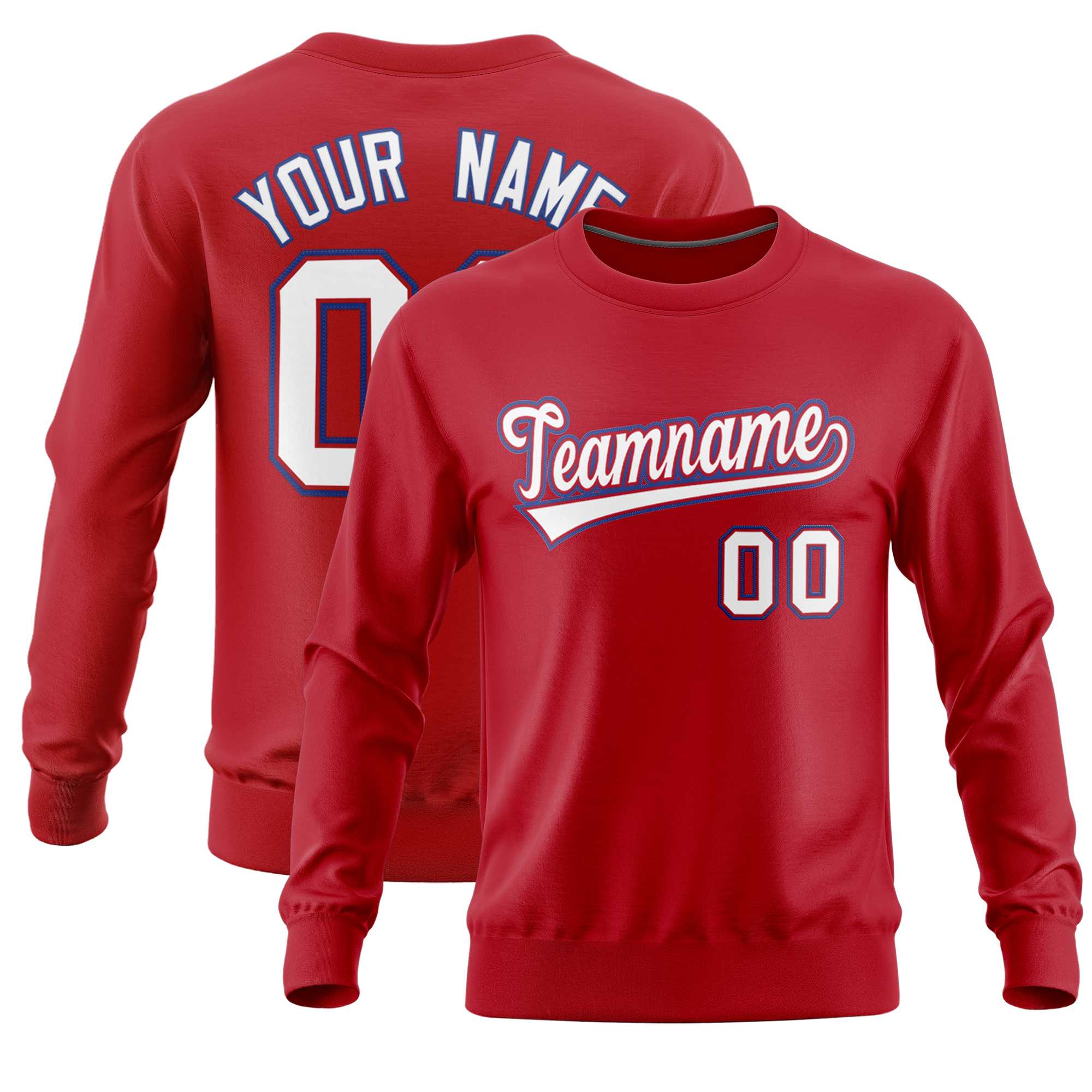 Custom Red Classic Style Personalized Uniform Pullover Hoodie