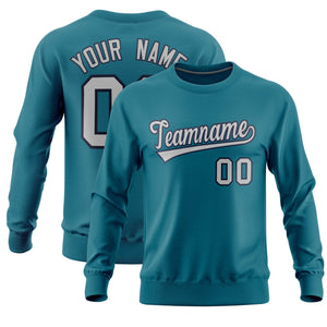 Custom Aqua Classic Style Personalized Uniform Pullover Hoodie