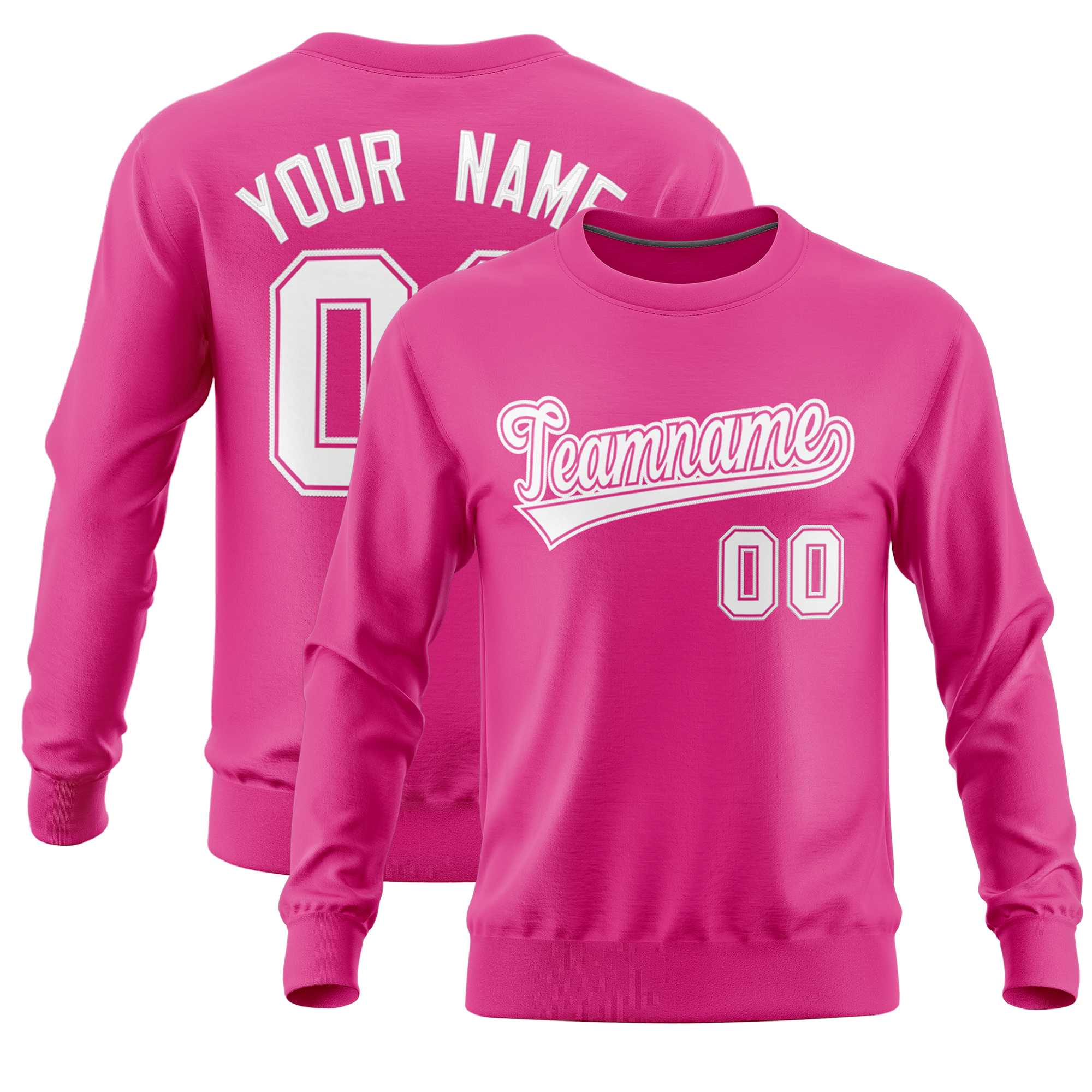 Custom Pink Classic Style Personalized Uniform Pullover Hoodie