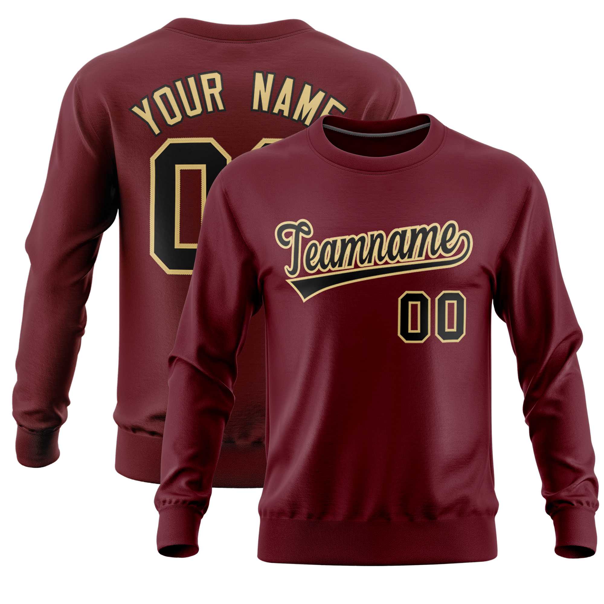 Custom Crimson Classic Style Personalized Uniform Pullover Hoodie