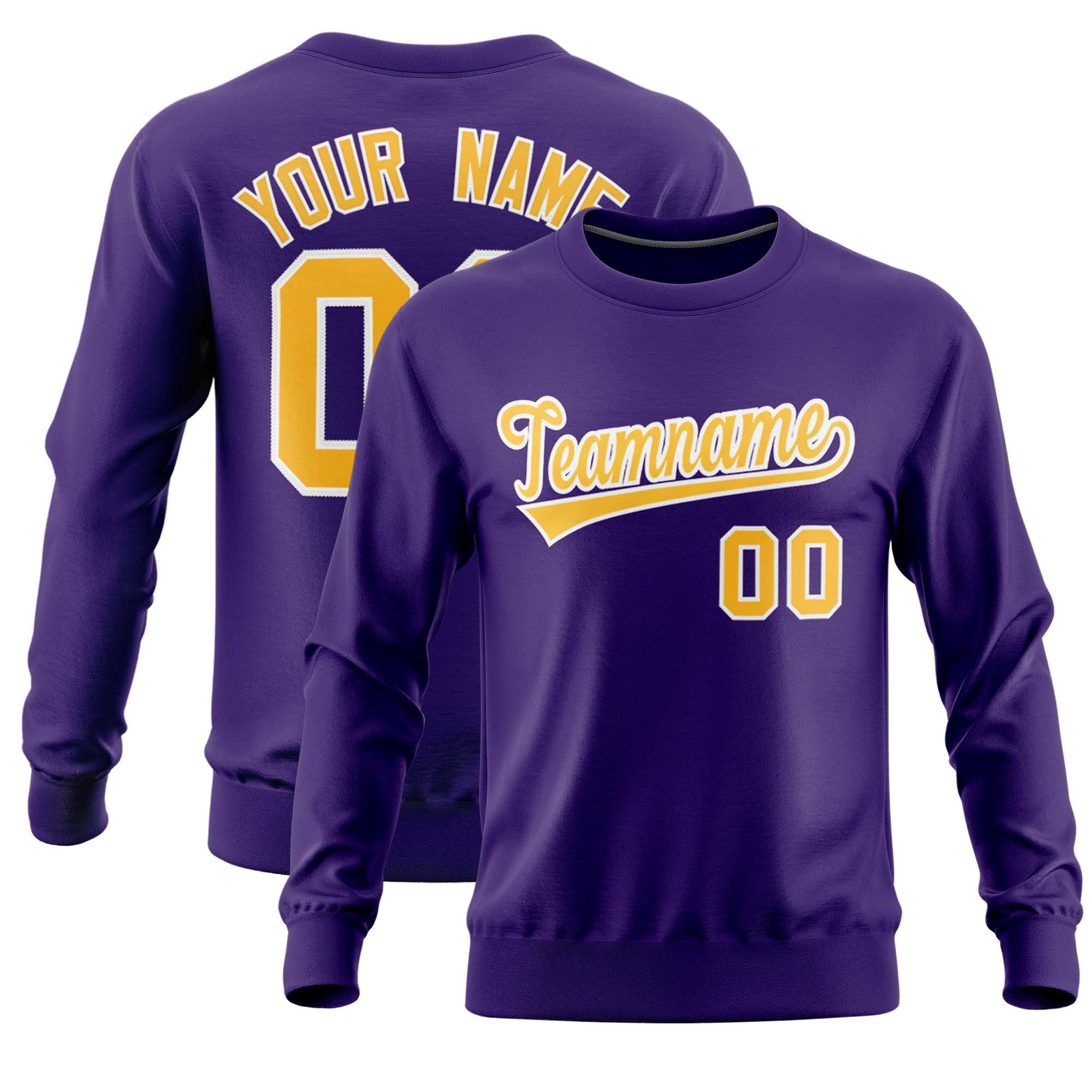 Custom Purple Classic Style Personalized Uniform Pullover Hoodie