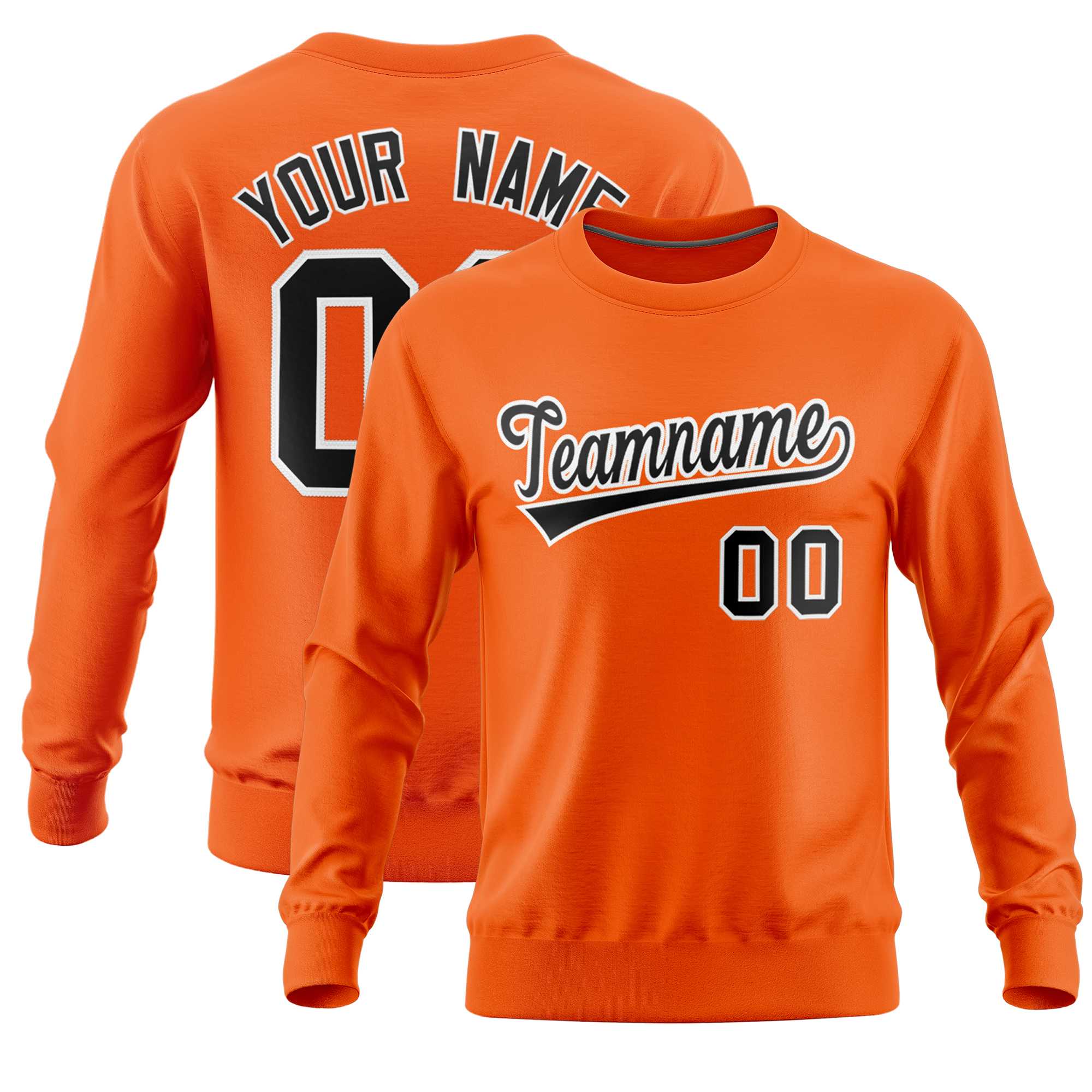 Custom Orange Classic Style Personalized Uniform Pullover Hoodie