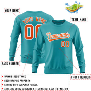 Custom Aqua Classic Style Personalized Uniform Pullover Hoodie