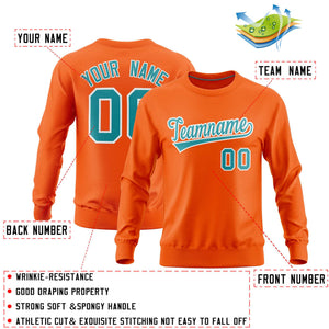 Custom Orange Classic Style Personalized Uniform Pullover Hoodie