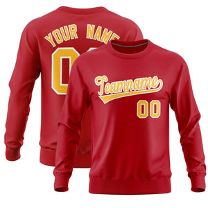 Custom Red Classic Style Personalized Uniform Pullover Hoodie