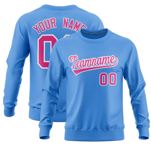 Custom Powder Blue Classic Style Personalized Uniform Pullover Hoodie