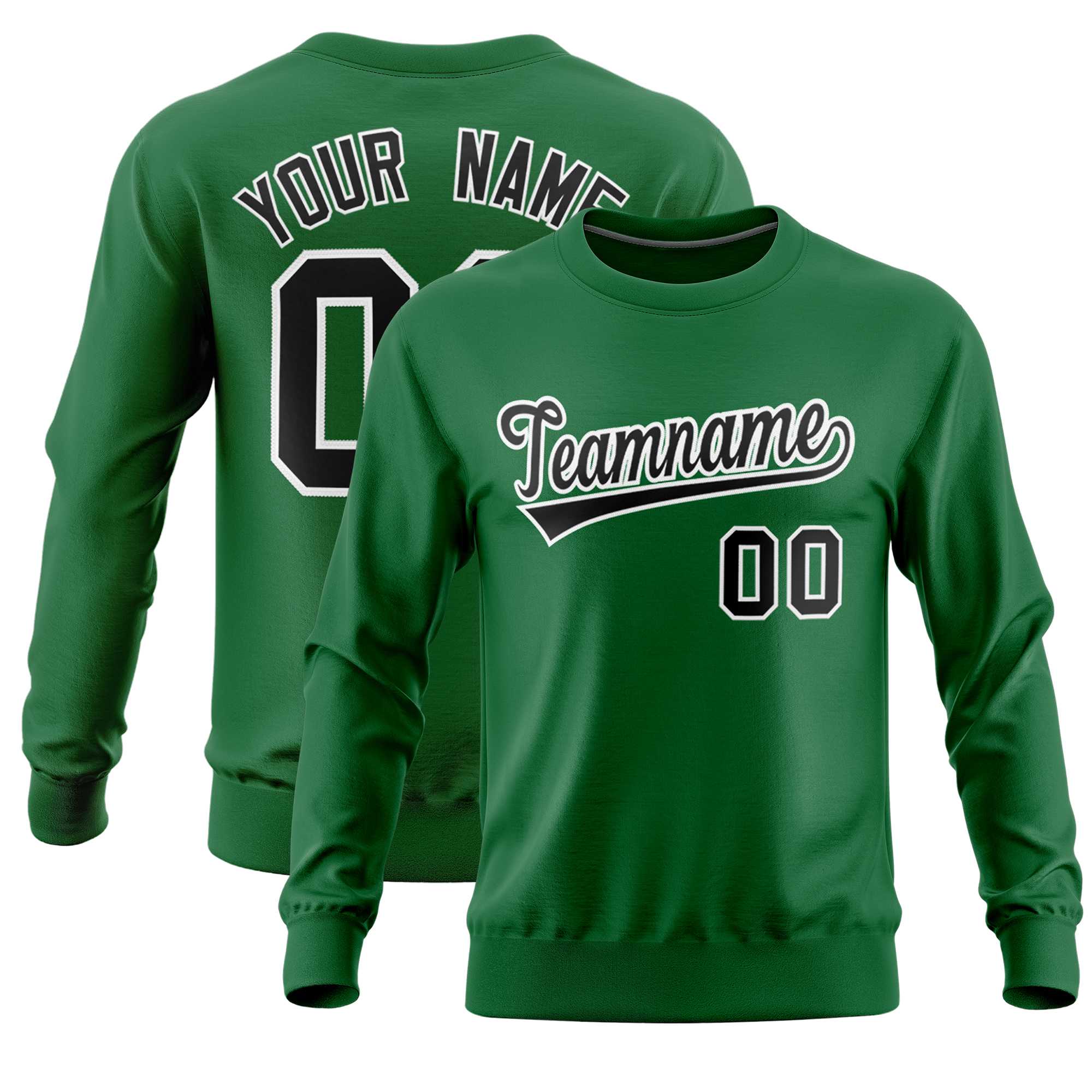 Custom Kelly Green Classic Style Personalized Uniform Pullover Hoodie