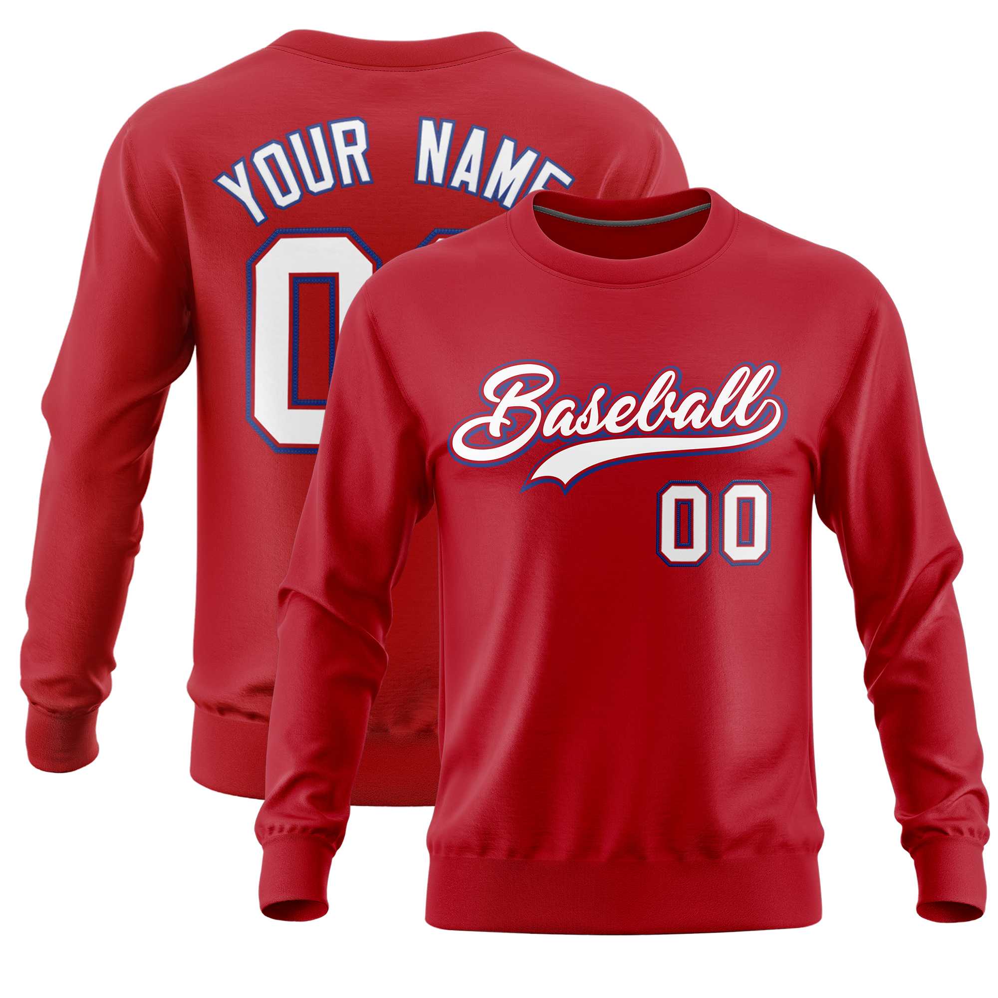 Custom Red Classic Style Personalized Uniform Pullover Hoodie