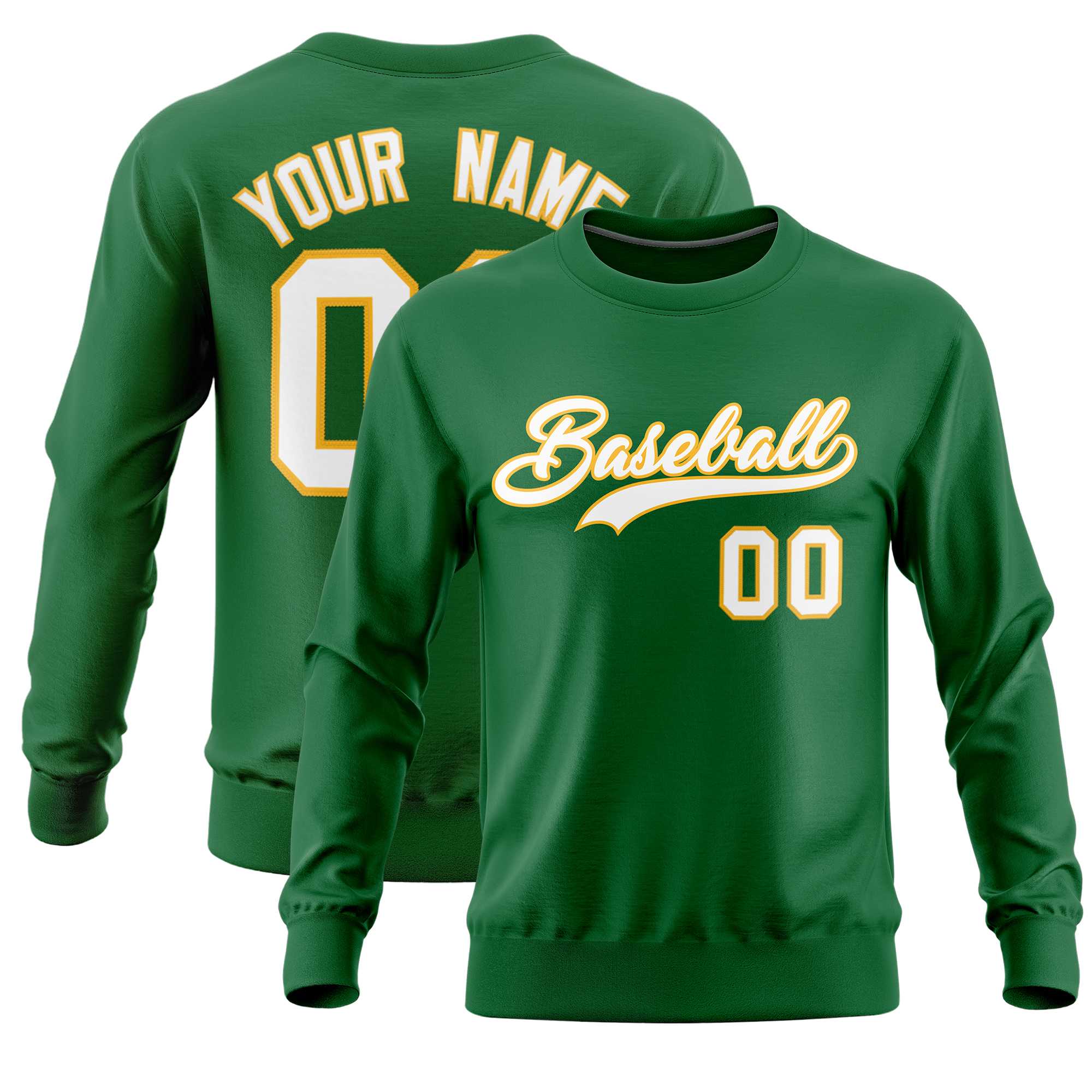 Custom Kelly Green Classic Style Personalized Uniform Pullover Hoodie