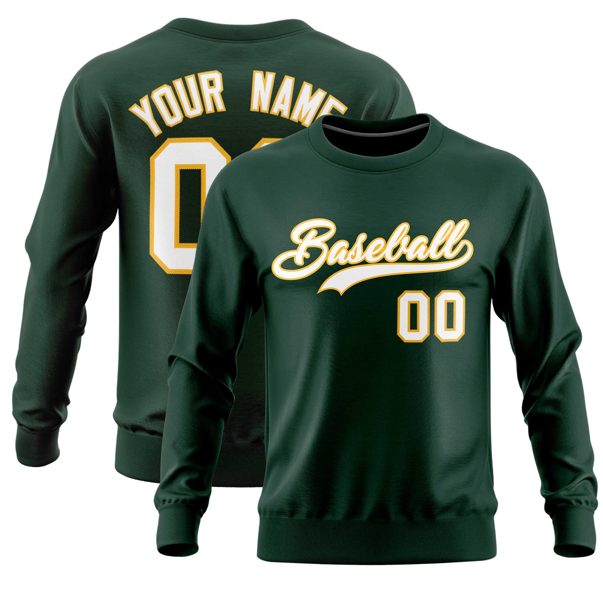 Custom Green Classic Style Personalized Uniform Pullover Hoodie