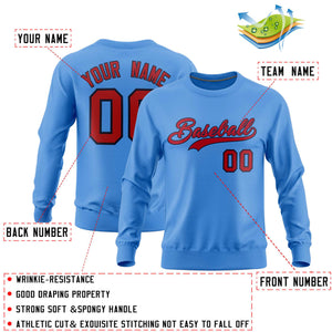 Custom Powder Blue Classic Style Personalized Uniform Pullover Hoodie