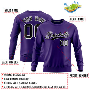 Custom Purple Classic Style Personalized Uniform Pullover Hoodie