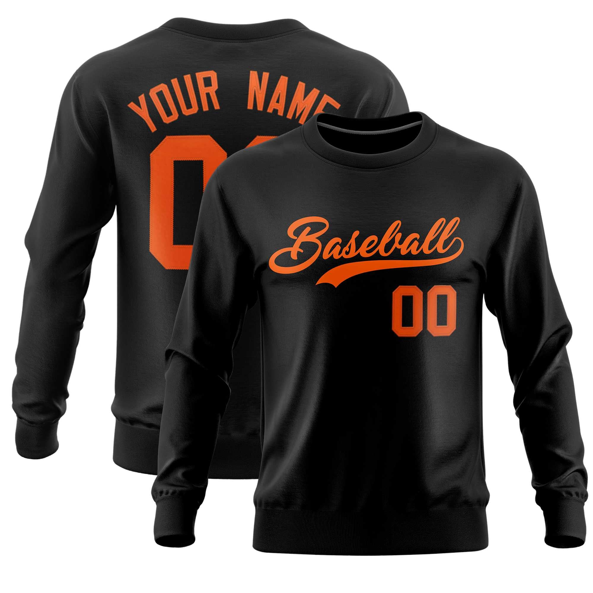 Custom Black Classic Style Personalized Uniform Pullover Hoodie