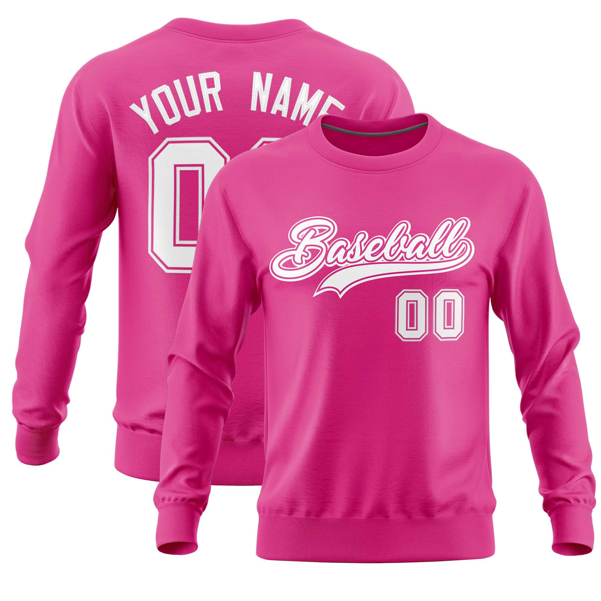 Custom Pink Classic Style Personalized Uniform Pullover Hoodie