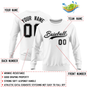 Custom White Classic Style Personalized Uniform Pullover Hoodie