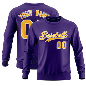 Custom Purple Classic Style Personalized Uniform Pullover Hoodie