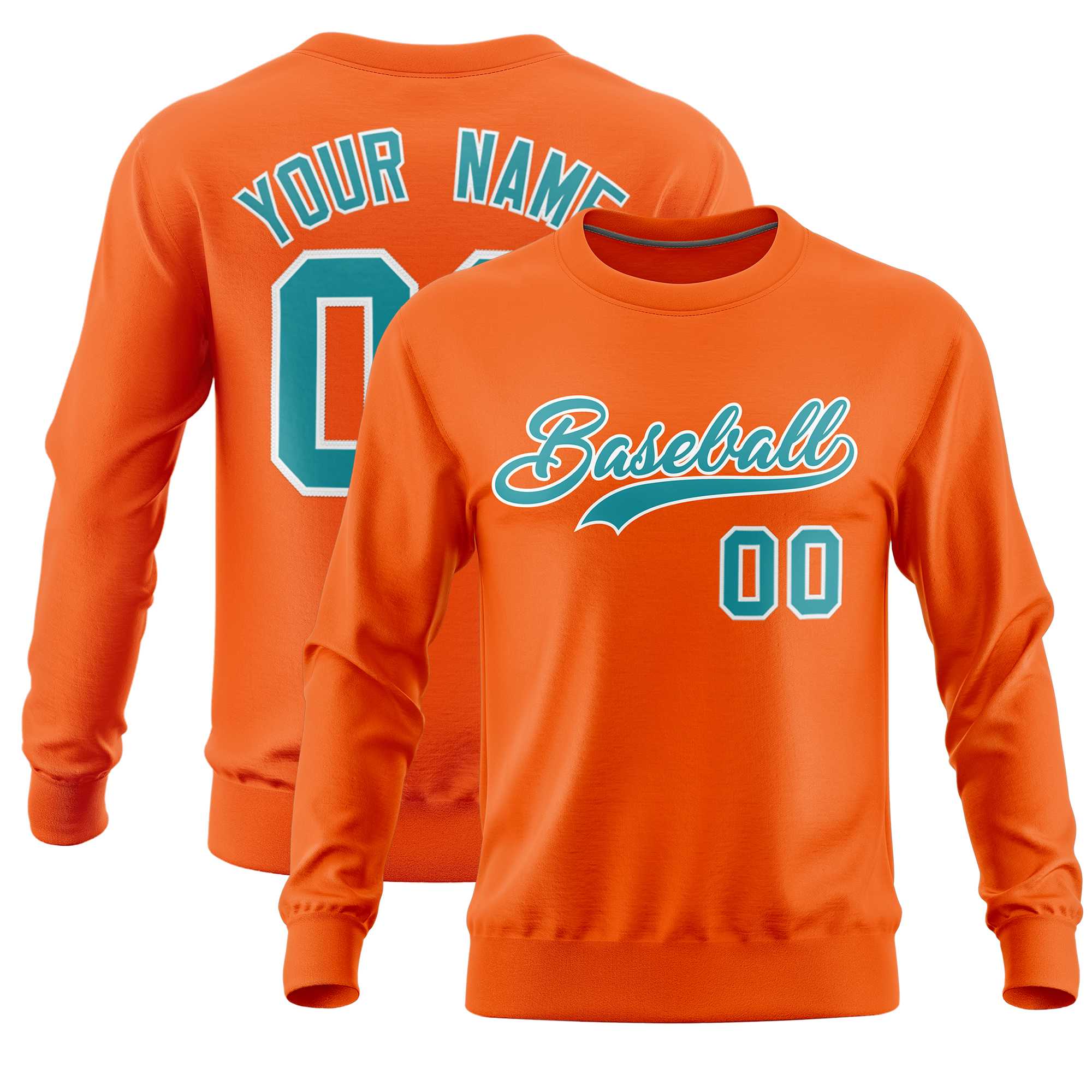 Custom Orange Classic Style Personalized Uniform Pullover Hoodie