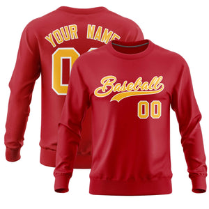 Custom Red Classic Style Personalized Uniform Pullover Hoodie