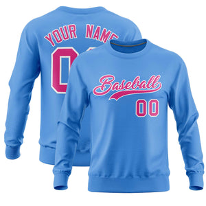 Custom Powder Blue Classic Style Personalized Uniform Pullover Hoodie