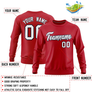 Custom Red Classic Style Personalized Uniform Pullover Hoodie