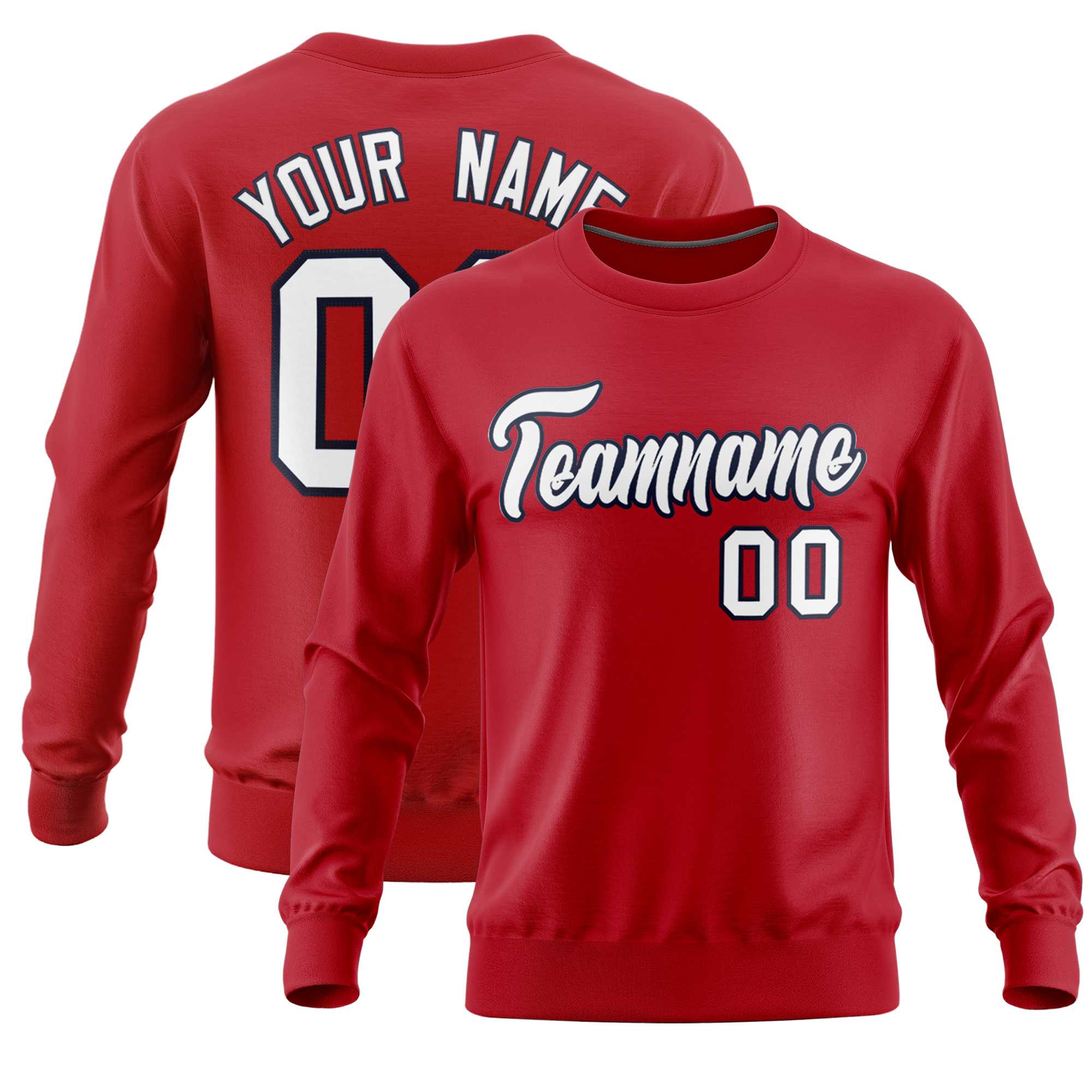 Custom Red Classic Style Personalized Uniform Pullover Hoodie