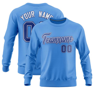 Custom Powder Blue Classic Style Personalized Uniform Pullover Hoodie