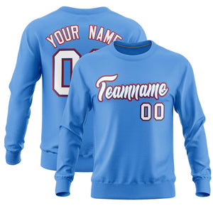 Custom Powder Blue Classic Style Personalized Uniform Pullover Hoodie