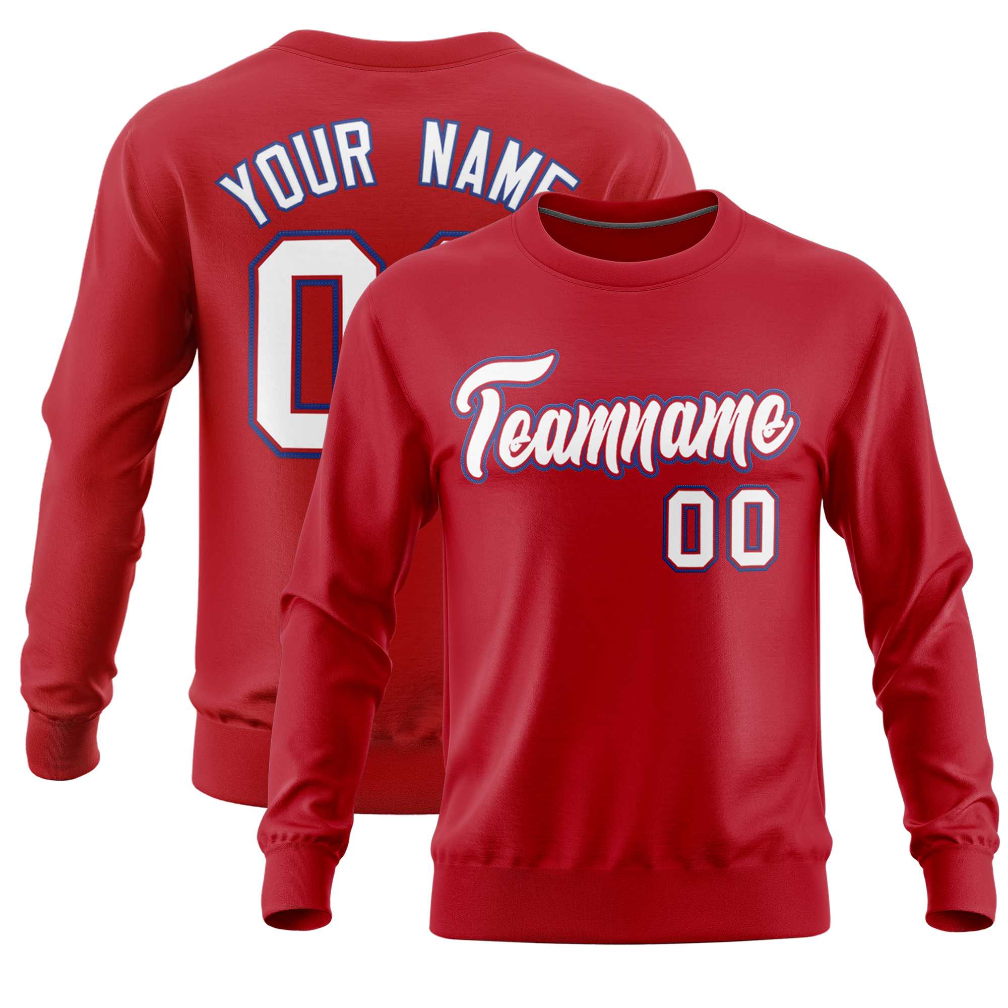 Custom Red Classic Style Personalized Uniform Pullover Hoodie