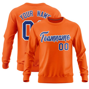 Custom Orange Classic Style Personalized Uniform Pullover Hoodie