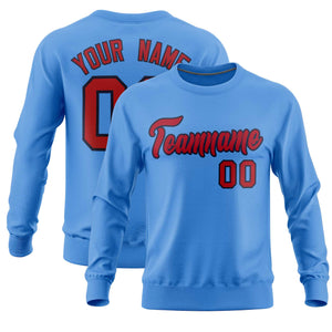 Custom Powder Blue Classic Style Personalized Uniform Pullover Hoodie