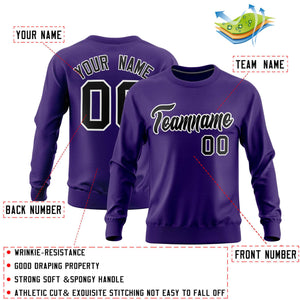 Custom Purple Classic Style Personalized Uniform Pullover Hoodie