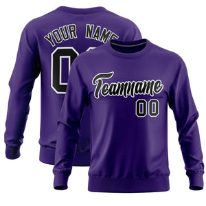 Custom Purple Classic Style Personalized Uniform Pullover Hoodie