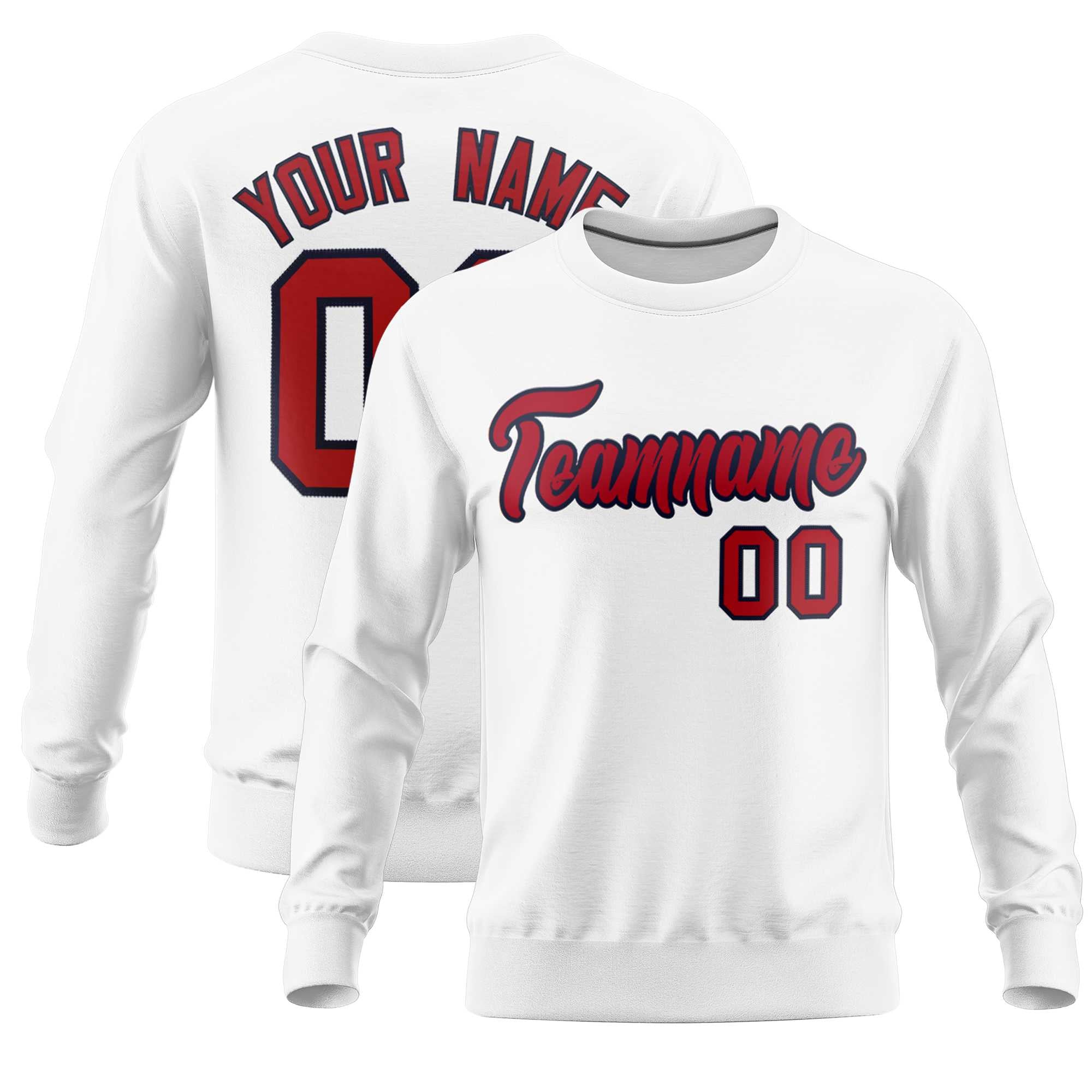 Custom White Classic Style Personalized Uniform Pullover Hoodie