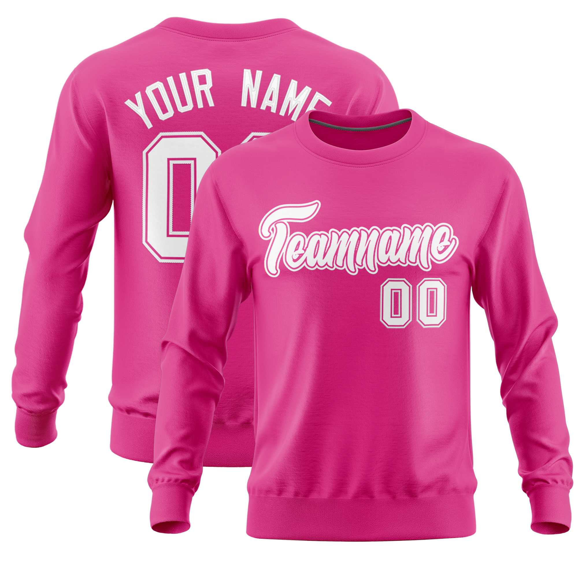 Custom Pink Classic Style Personalized Uniform Pullover Hoodie