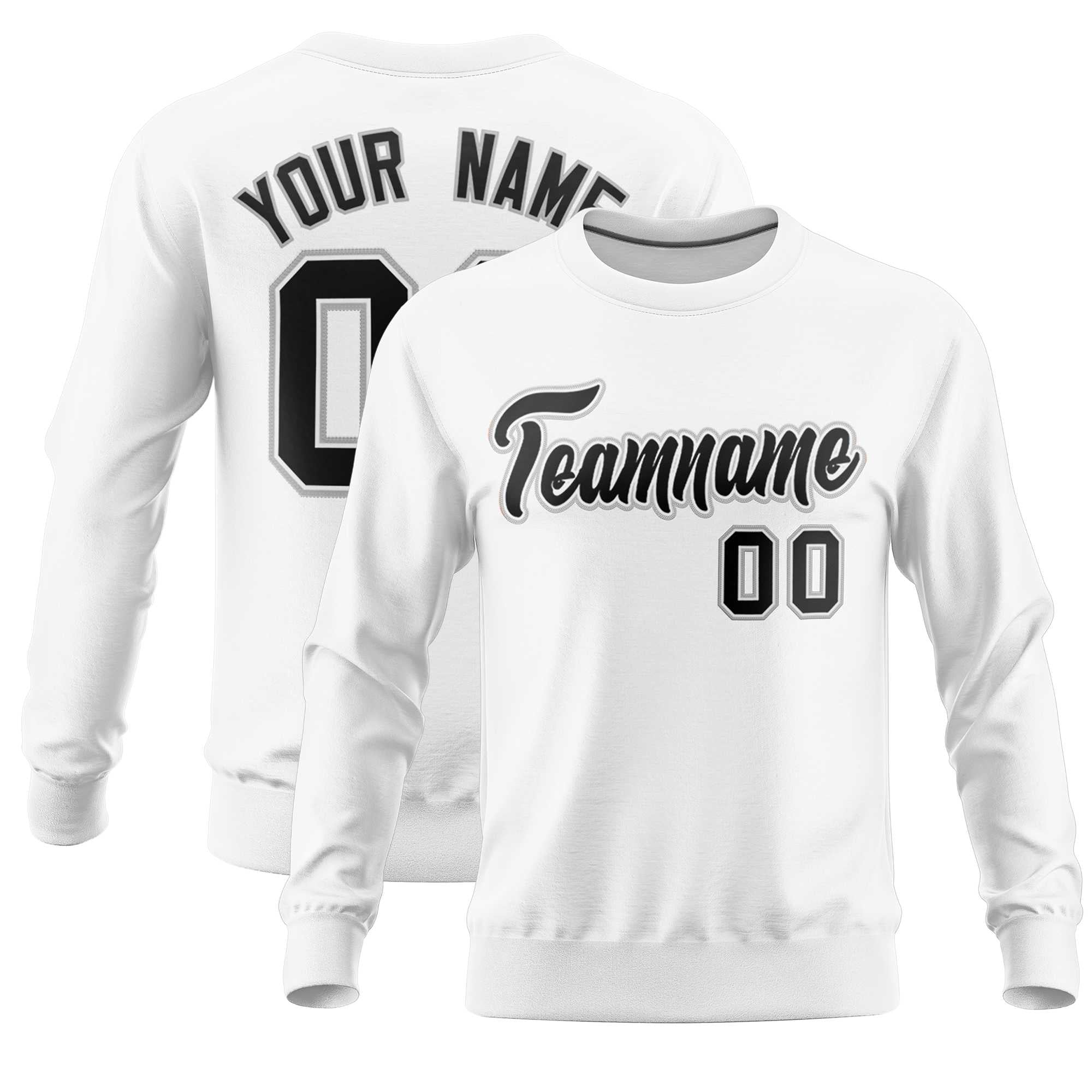 Custom White Classic Style Personalized Uniform Pullover Hoodie