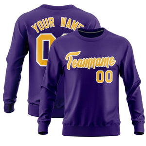 Custom Purple Classic Style Personalized Uniform Pullover Hoodie