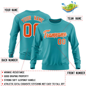 Custom Aqua Classic Style Personalized Uniform Pullover Hoodie