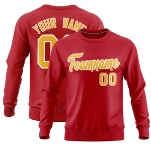 Custom Red Classic Style Personalized Uniform Pullover Hoodie