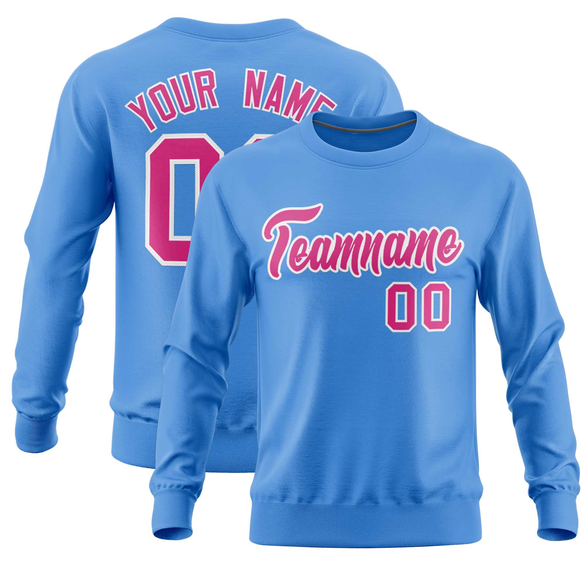 Custom Powder Blue Classic Style Personalized Uniform Pullover Hoodie