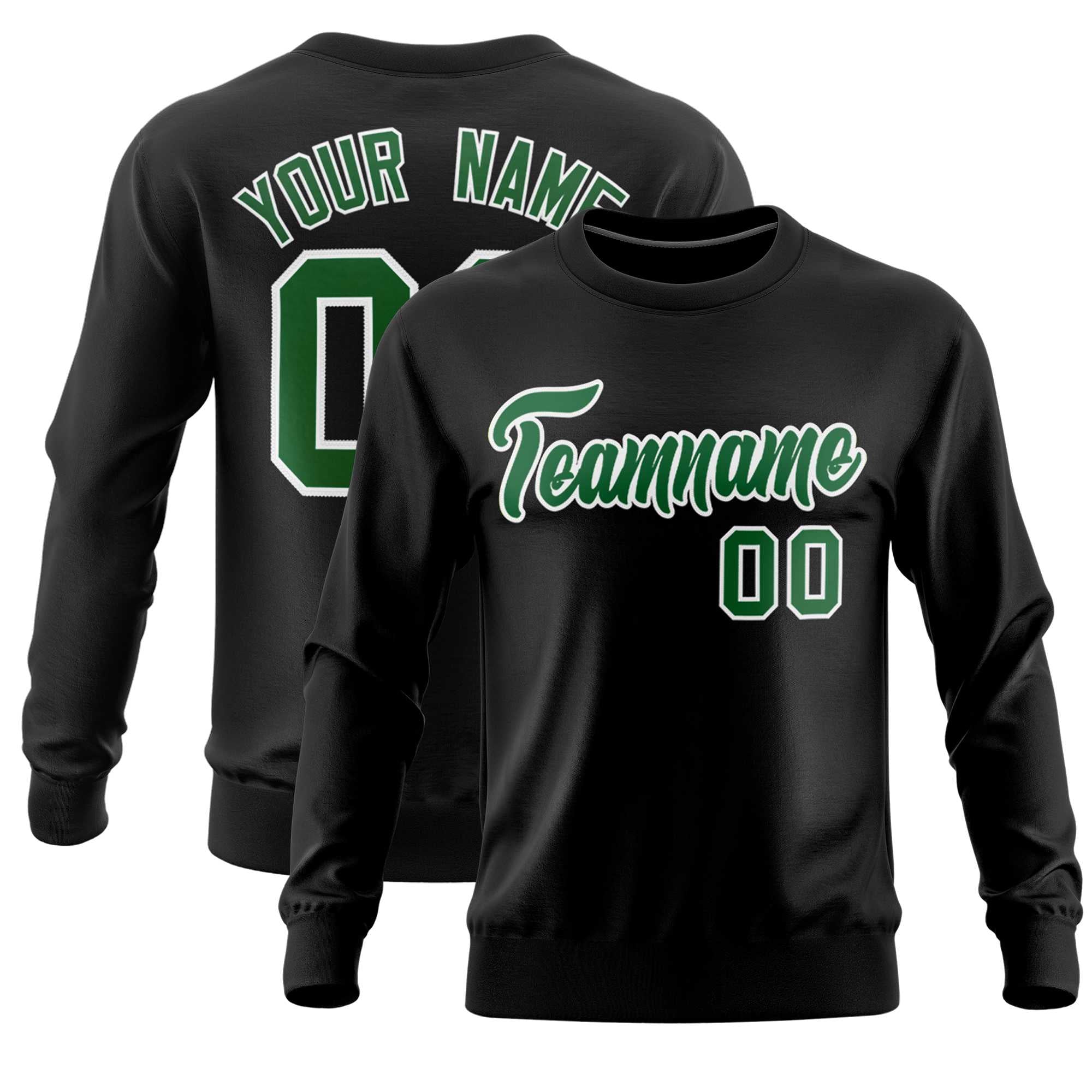 Custom Black Classic Style Personalized Uniform Pullover Hoodie