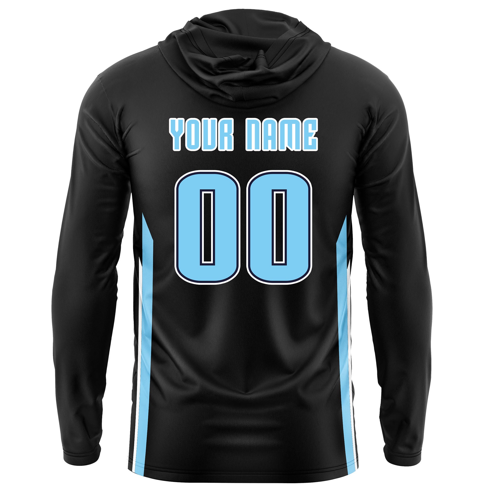 Custom Black Hoodie Long Sleeve Shooting Shirt Quick Dry Lightweight