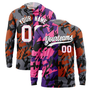 Custom Purple Pink-Black Personalized Camo Design Quick Dry Lightweight Hoodie