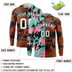 Custom Bright Green Light Pink-Black Personalized Camo Design Quick Dry Lightweight Hoodie