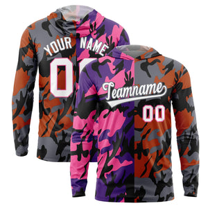 Custom Purple Pink-Black Personalized Camo Design Quick Dry Lightweight Hoodie