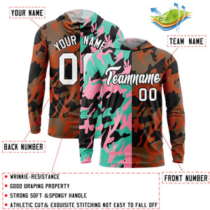 Custom Bright Green Light Pink-Black Personalized Camo Design Quick Dry Lightweight Hoodie