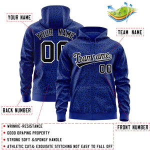 Custom Gold Royal Varsity Full-Zip Letterman Leopard Print Hoodie Jacket