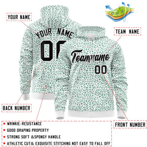 Custom Neon Green Pink Varsity Full-Zip Letterman Leopard Print Hoodie Jacket