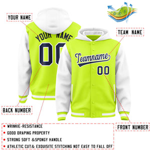 Custom Aqua White Raglan Sleeves Varsity Full-Snap Letterman Two Tone Hoodie Jacket