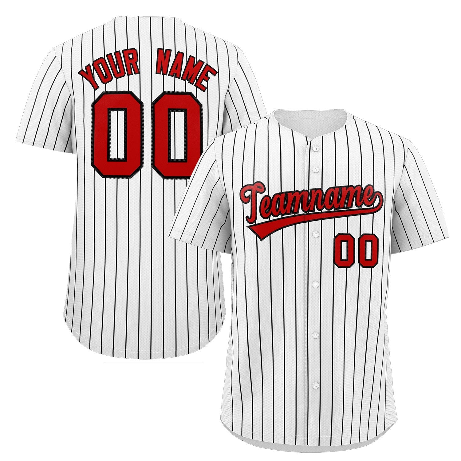 Uniformes personnalisés de sport d'équipe de maillot de baseball à fines rayures pour hommes personnalisés