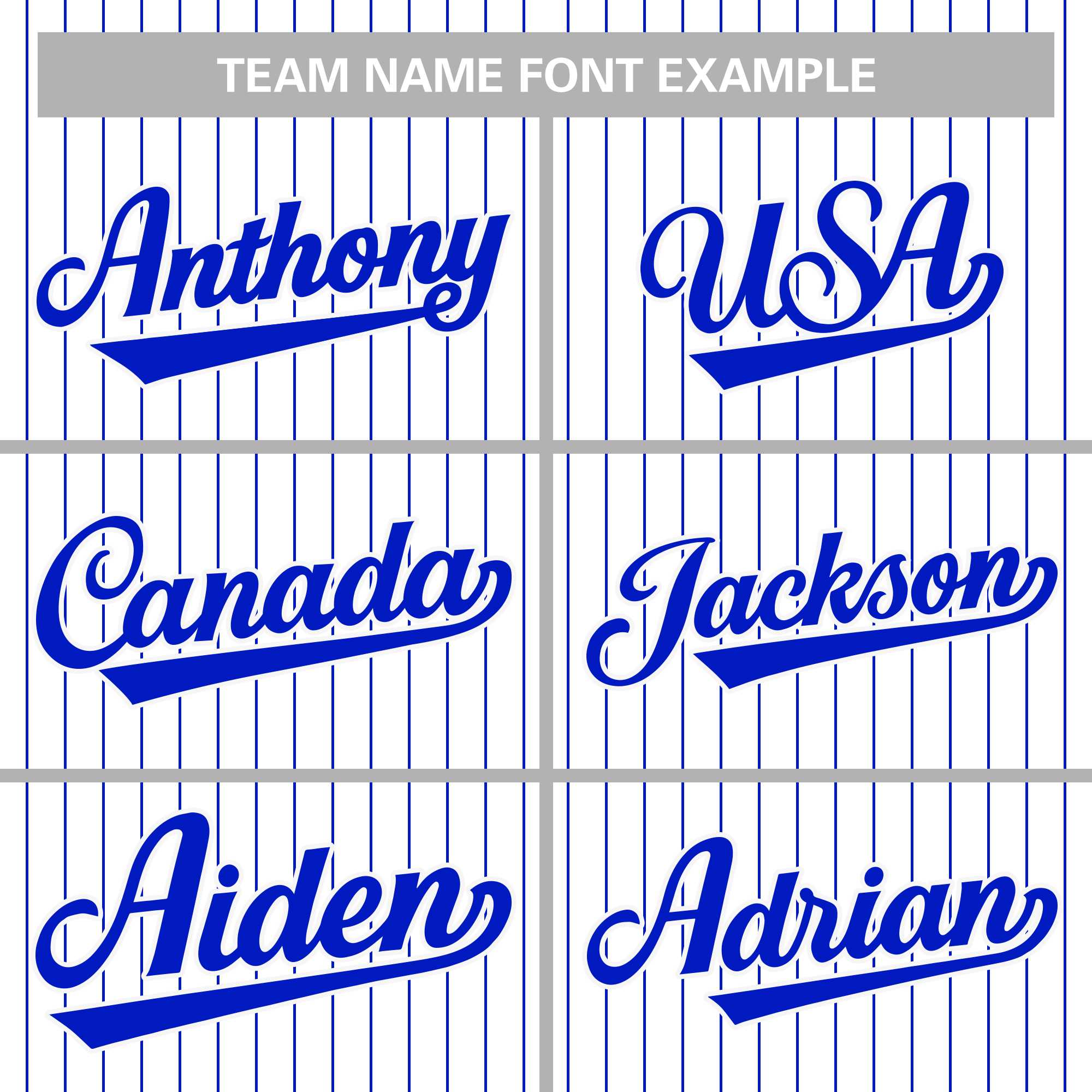 striped baseball jersey team name font